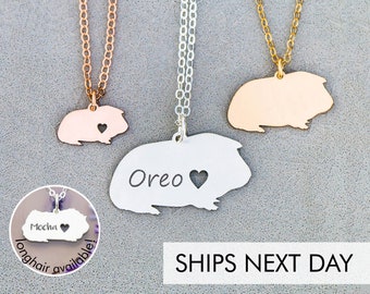 Guinea Pig Necklace   Sterling Silver Guinea Pig Gift Personalized Animal Charm Cute Pet Unique Gift Jewelry Animal Pendant Cavy