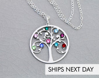 Birthstone Necklace for Mom - Etsy