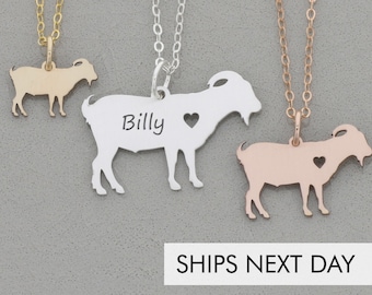 Goat Necklace Personalized Pet Goat Charm • Billy Goat Jewelry • Farm Animal Goat Lover Gift • Funny Animal Charm Breeder Show Goat 4H Fair