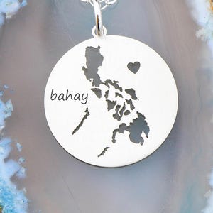 Philippines Necklace: Sterling Silver Island Charm, Custom Engraved