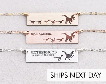 Raptor mamá collar mamá dinosaurio bar lindo abuelos regalo Dino bebé joyería favorito Mamasaurus recuerdo colgante prehistórico