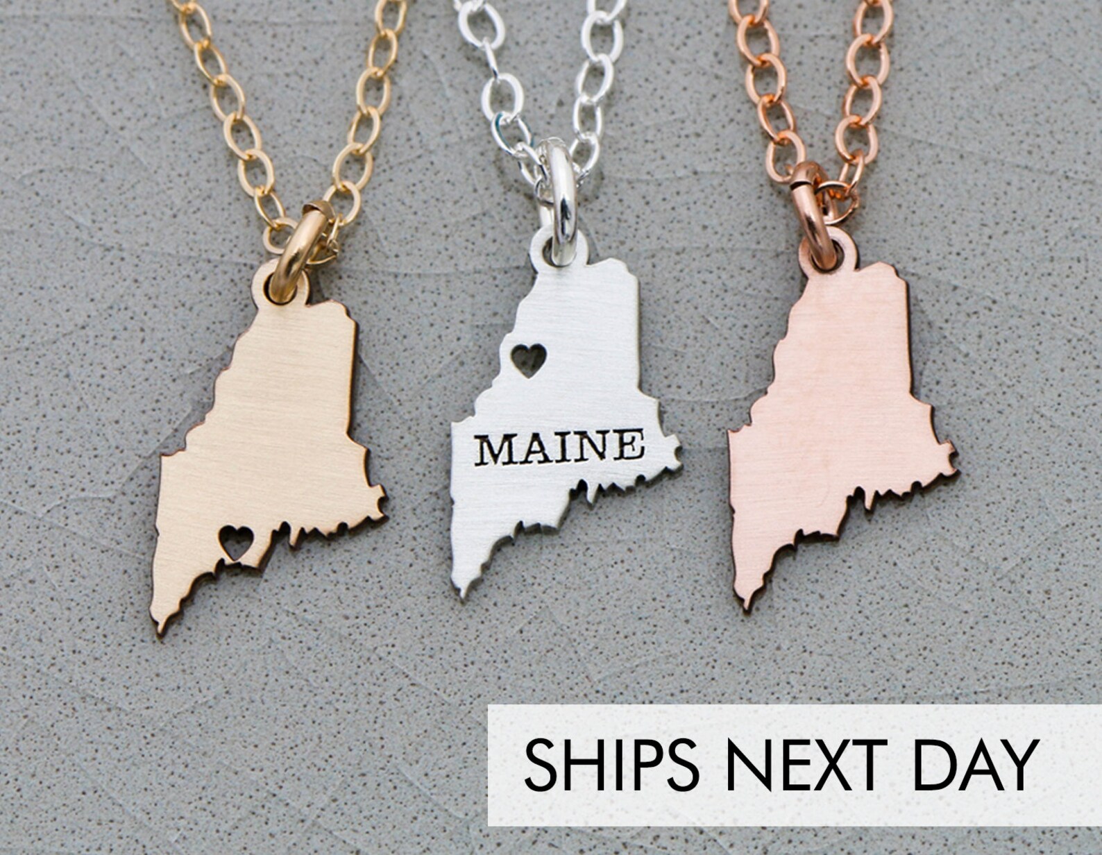Maine State Necklace Maine Gift State Charm Maine Jewelry Etsy