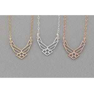 Luchtmachtketting • Sterlingzilver USAF-symbool sieraden • Air Corps Arnold Wings • Militaire moeder Amerikaanse patriot • Implementatiecadeau