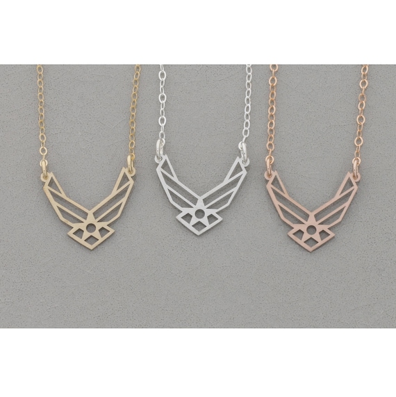 【AFB】LOGO NECKLACE SILVER Air Force Necklace • Sterling Silver USAF Symbol Jewelry