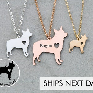 Blue Heeler Charm • Australian Cattle Dog Necklace • Custom Dog Jewelry • Pet Mom Gift • Engraved Pet Name Charm • Dog Loss Memorial Gift