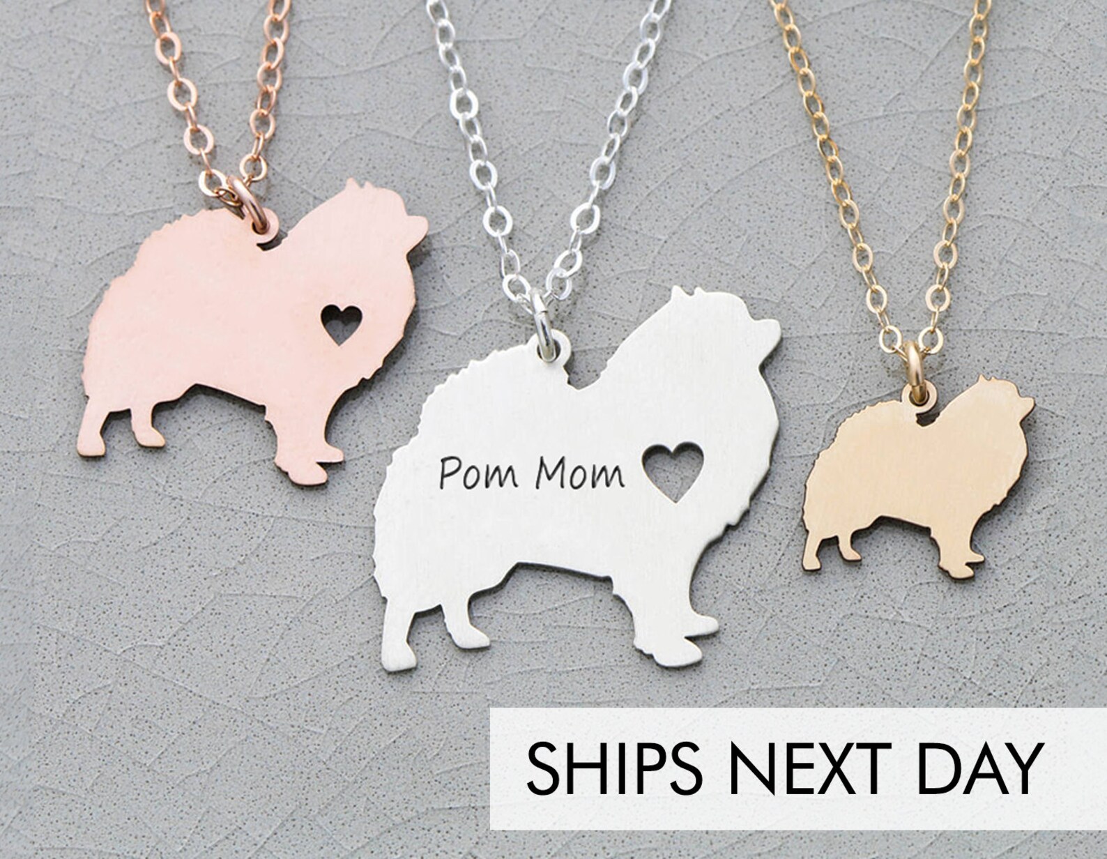 Pomeranian Necklace Cute Dog Charm Engraved Sterling Silver Etsy