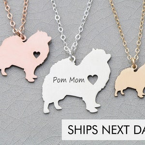 Pomeranian Necklace • Cute Pom Dog Charm • Custom Engraved Sterling Silver Pet Jewelry • Dog Mom Birthday Gift Idea • Dog Gift Fluffy Dog