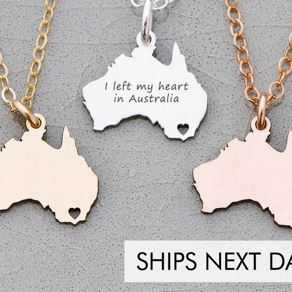 Australia Necklace Charm Australia •  Outback Australia Pendant Jewelry Wanderlust Gift Aussie Moving Away Gift Australia Jewelry