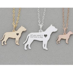 Custom Pitbull Dog Necklace • Pitbull Memorial Jewelry • Dog Name Gift • New Puppy Rescue Charm •Personalized Dog Groomer Gift Pitbull Lover