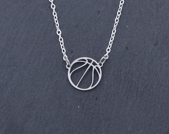 Basketball Necklace: Simple Waterproof Stainless Steel Charm