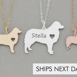 Australian Shepherd Gift Aussie Dog Necklace • Personalized Dog Name • New Pet Present • Custom Dog Memorial Loss Gift • Girls Dog Charm