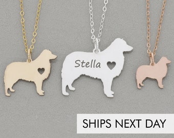 Aussie Dog Necklace   Australian Shepherd Gift Aussie   Personalized Pet Name New Dog Present   Custom Pet Memorial Dog Pendant Pet Charm