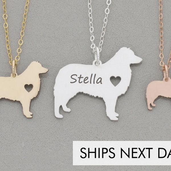 Australian Shepherd Gift Aussie Dog Necklace • Personalized Dog Name • New Pet Present • Custom Dog Memorial Loss Gift • Girls Dog Charm