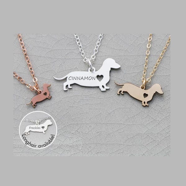 Dackel Anhänger: Personalisierter Sterling Silber Anhänger