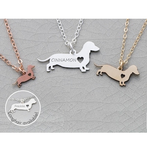 Dachshund Necklace: Personalized Sterling Silver Pet Charm