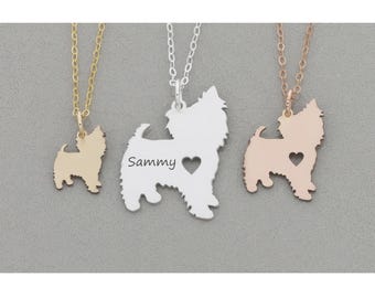 Yorkshire Terrier Necklace • Custom Pet Name Dog Memorial Jewelry