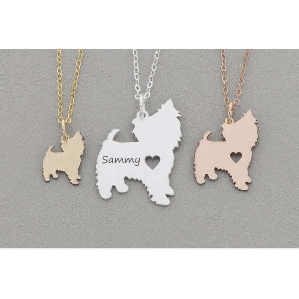 Yorkshire Terrier Necklace • Custom Pet Name Dog Memorial Jewelry
