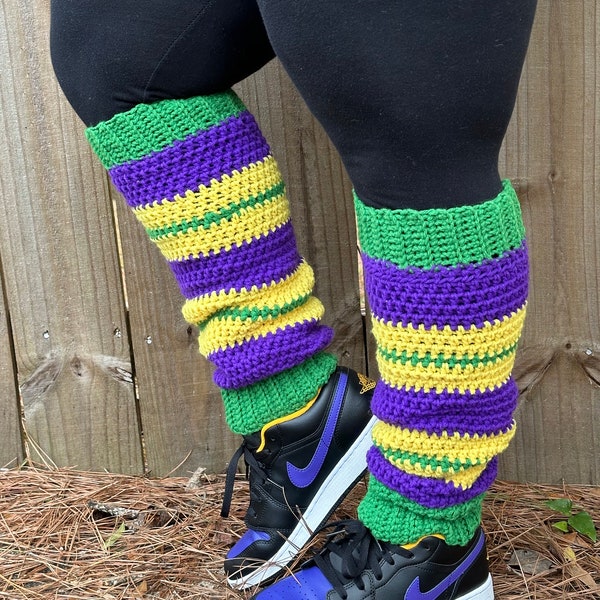 Mardi Gras Leg Warmers Crochet Pattern