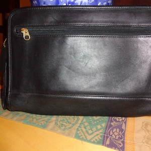 Vintage Coach Black Clutch compartimento exterior con cremallera