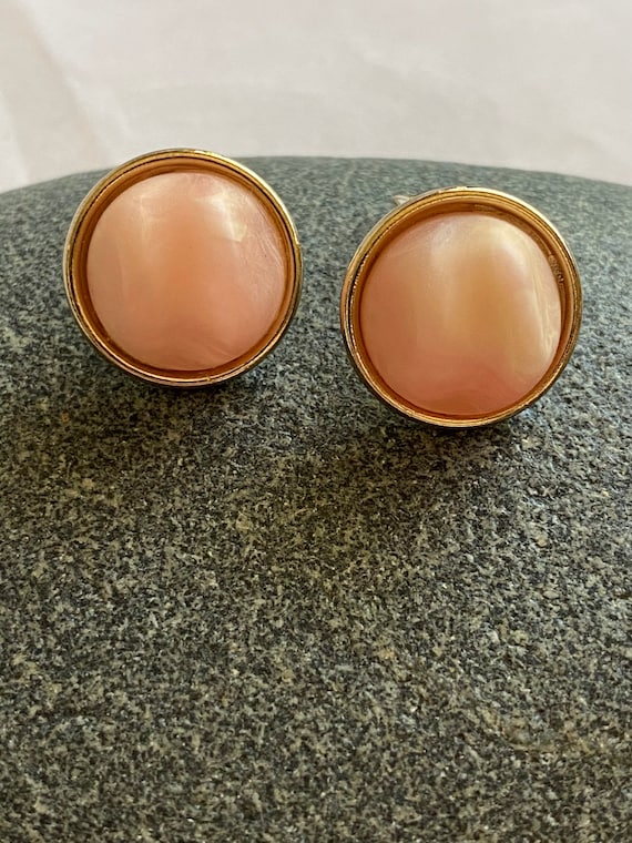 1950s pink Lisner brand clip on earrings