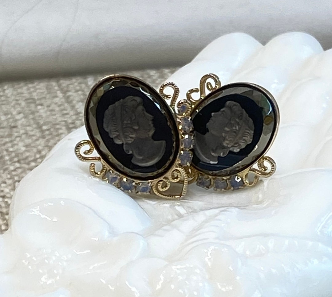Intaglio or Reverse Cameo Clip Earrings - Etsy