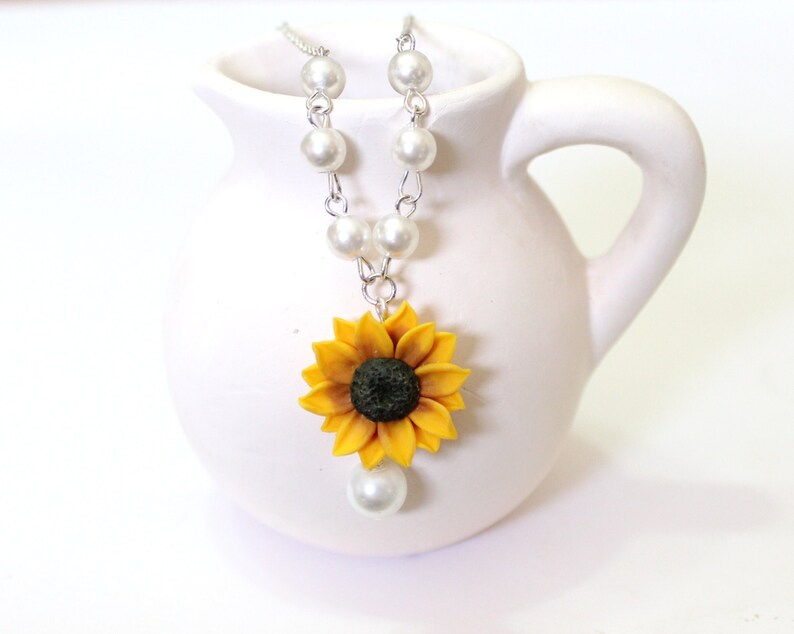 Sunflower Bridal Necklace Sunflower Jewelry Yellow Sunflower Etsy