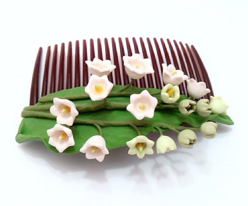 Flowers Hair Comb Wedding Comb Lily of the valley hair comb Wedding accessory Bridesmaid Hair Comb Flower Girl Comb