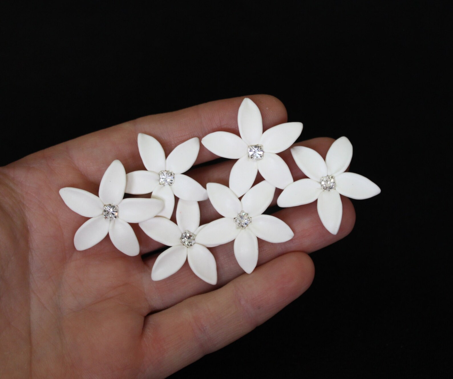 White Jasmine Flower Accessories Hair Pin Set of 6 Jasmine Etsy