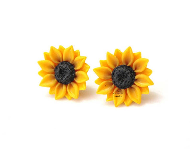 SET of 2.3.4.5.6.7.8 Sunflower Stud Earrings Wedding Etsy