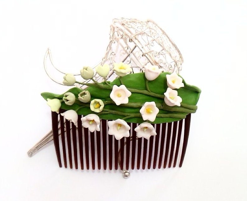 Flowers Hair Comb Wedding Comb Lily of the valley hair comb Wedding accessory Bridesmaid Hair Comb Flower Girl Comb