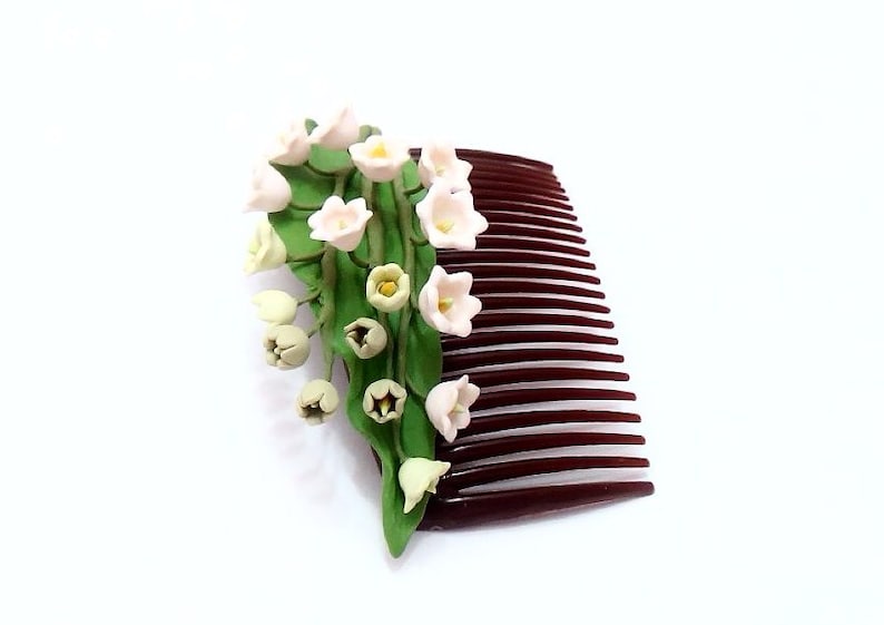 Flowers Hair Comb Wedding Comb Lily of the valley hair comb Wedding accessory Bridesmaid Hair Comb Flower Girl Comb