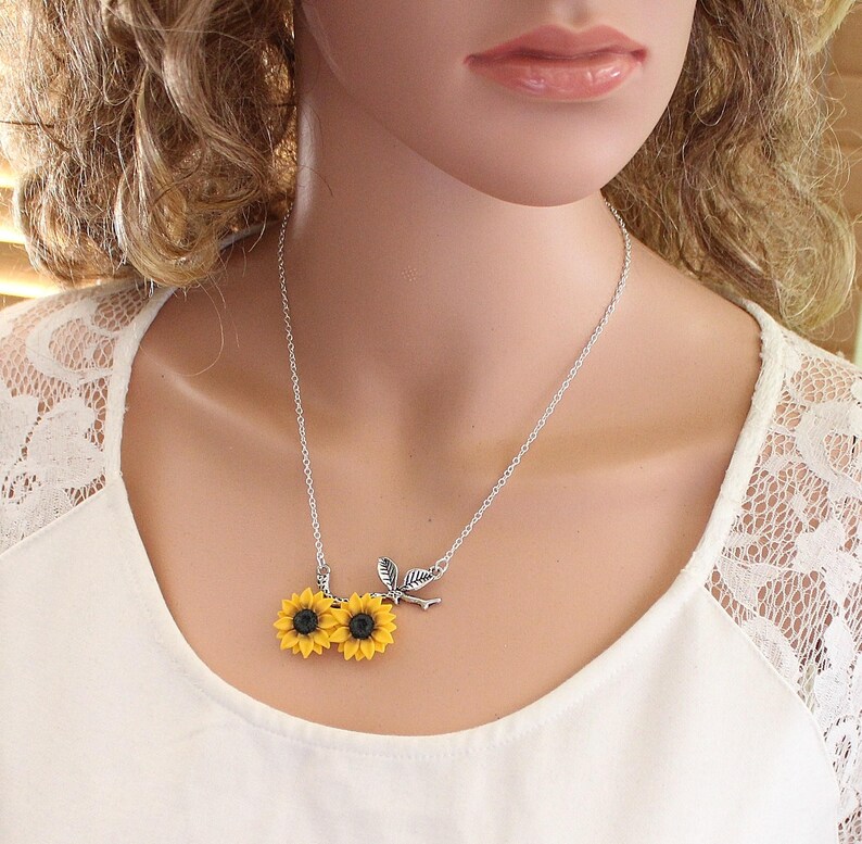 Sunflower Necklace Sunflower Jewelry Gifts Yellow Sunflower Etsy Israel