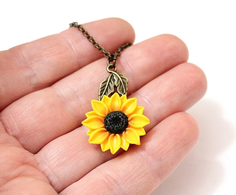 SET Sunflower Necklace and Earrings Sunflower Jewelry Gifts Etsy