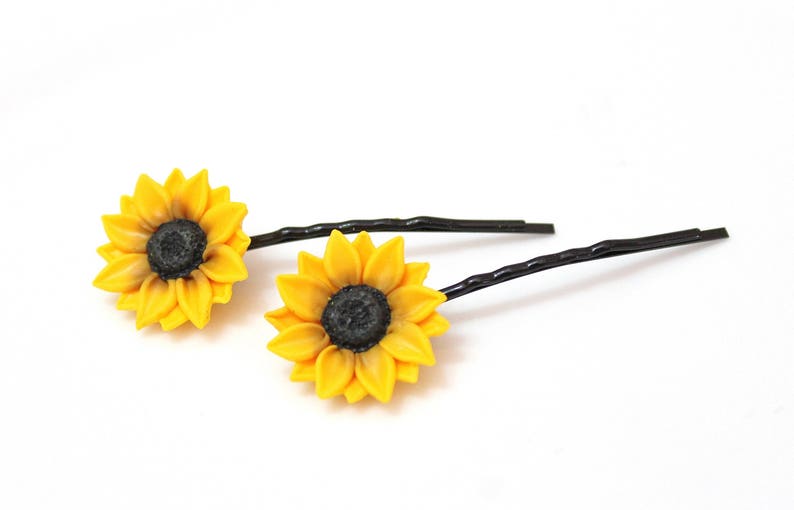 Yellow Flower Hair Pin Wedding Hair Flower Sunflower Hairpin Sunflower Hair Clip Summer Hair Accessories Sunflower Hairpin set