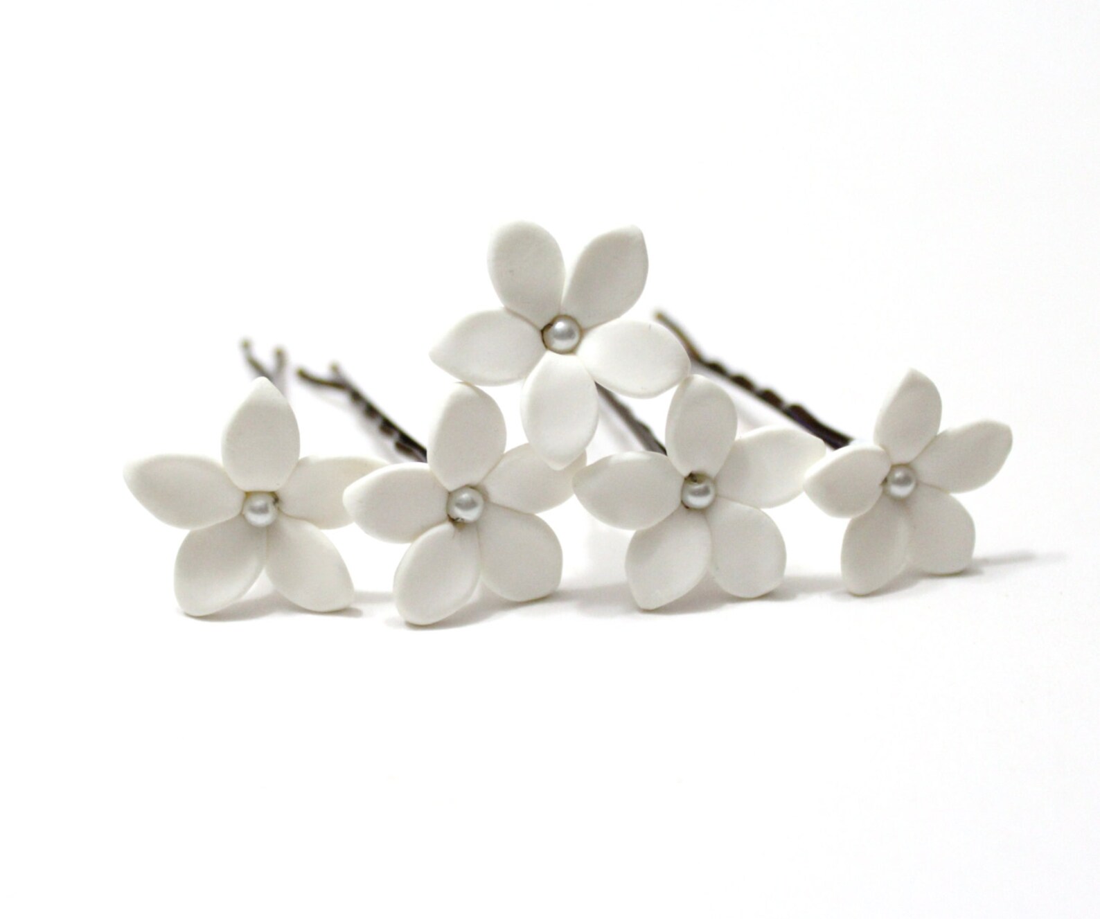 White Jasmine Flower Accessories Hair Pin Jasmine Wedding Etsy