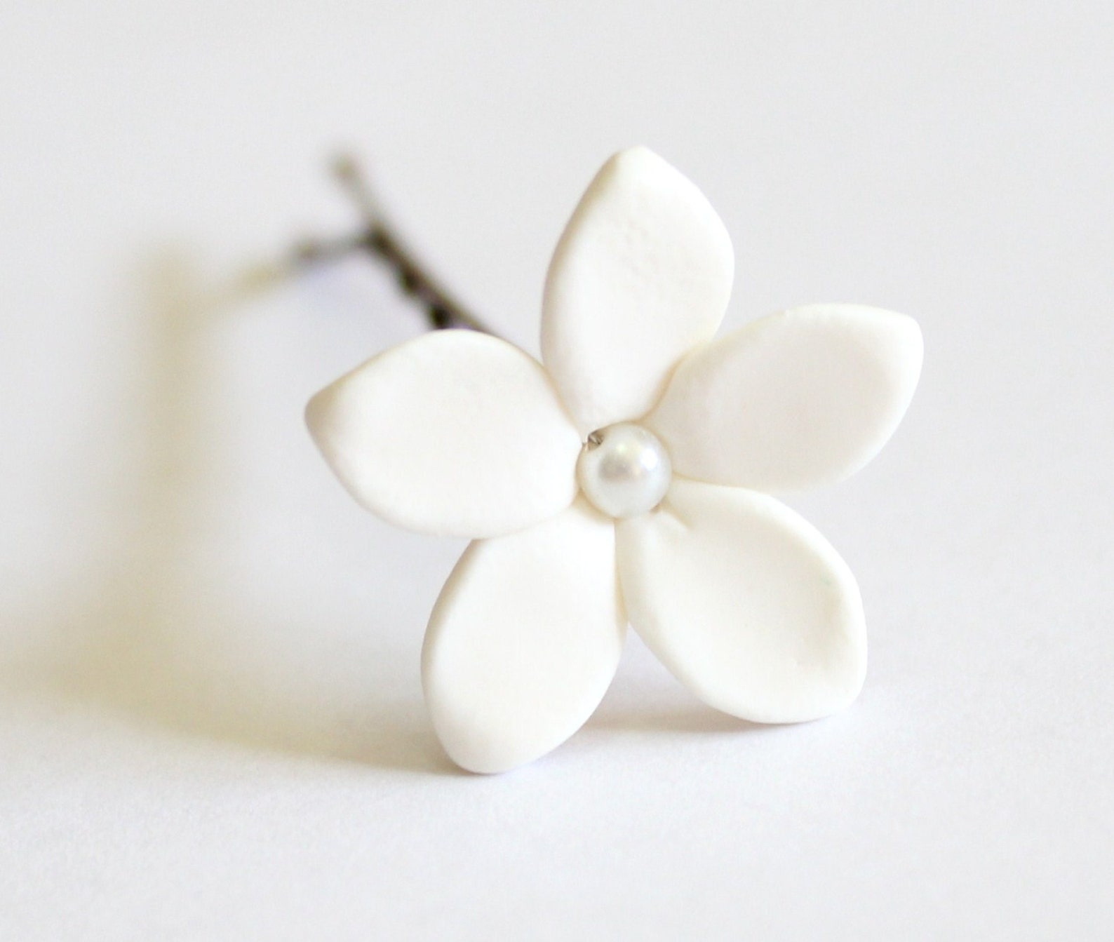 White Jasmine Flower Accessories Hair Pin Jasmine Wedding Etsy