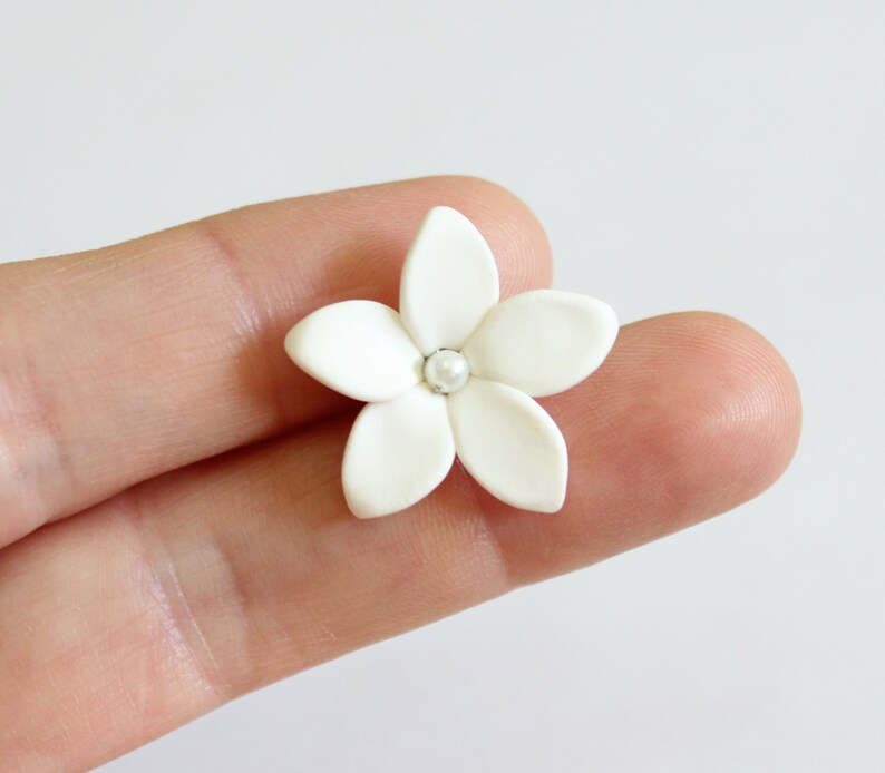 White Jasmine Flower Accessories Hair Pin Jasmine Wedding Etsy