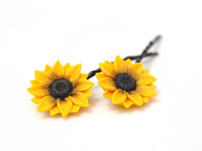 Yellow Flower Hair Pin Wedding Hair Flower Sunflower Hairpin Sunflower Hair Clip Summer Hair Accessories Sunflower Hairpin set