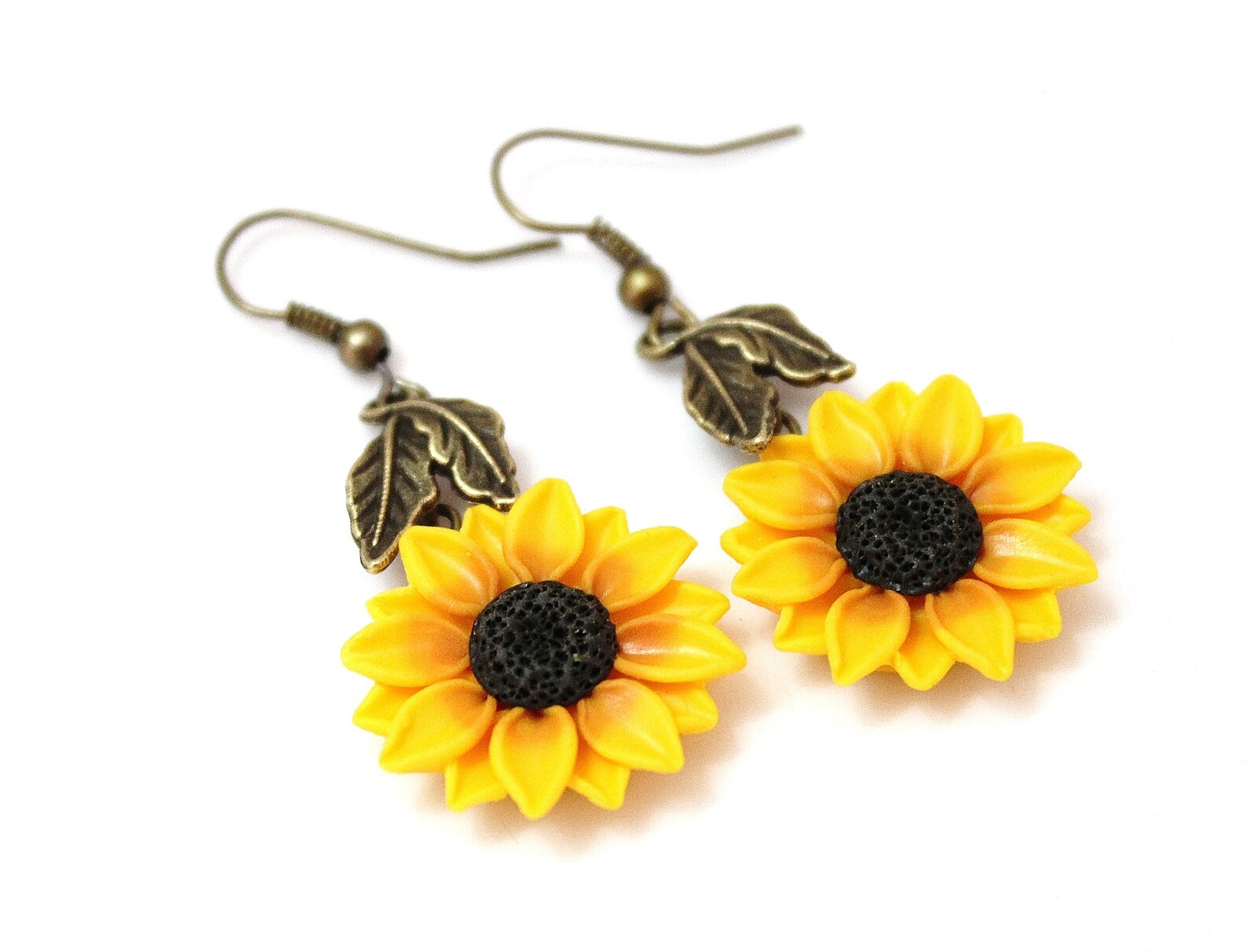 SET Sunflower Necklace and Earrings Sunflower Jewelry Etsy