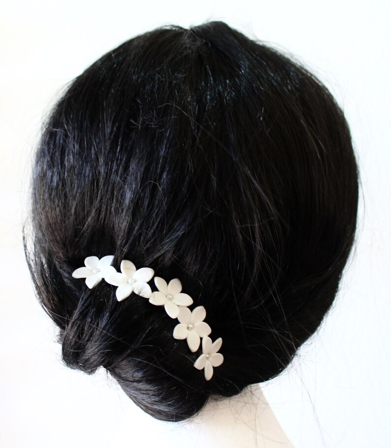White Jasmine Flower Accessories Hair Pin Set of 6 Jasmine Etsy