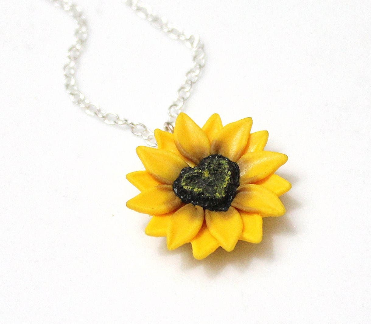 Sunflower Heart Necklace Sunflower Jewelry Gifts Yellow Etsy Israel