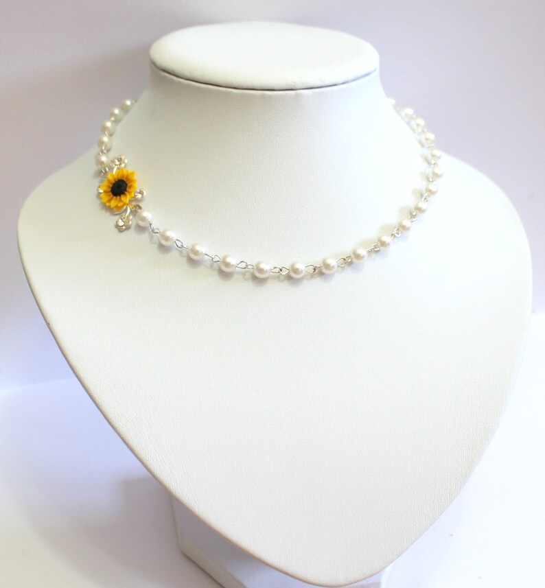 Sunflower Necklace Bridal Sunflower Bridesmaid Jewelry for Etsy