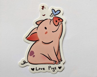 Love Schweinchen Aufkleber