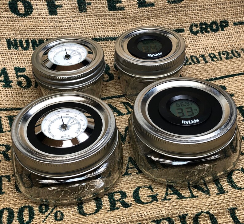 HyLids Curing Jar Hygrometer Lids make great herb storage Etsy