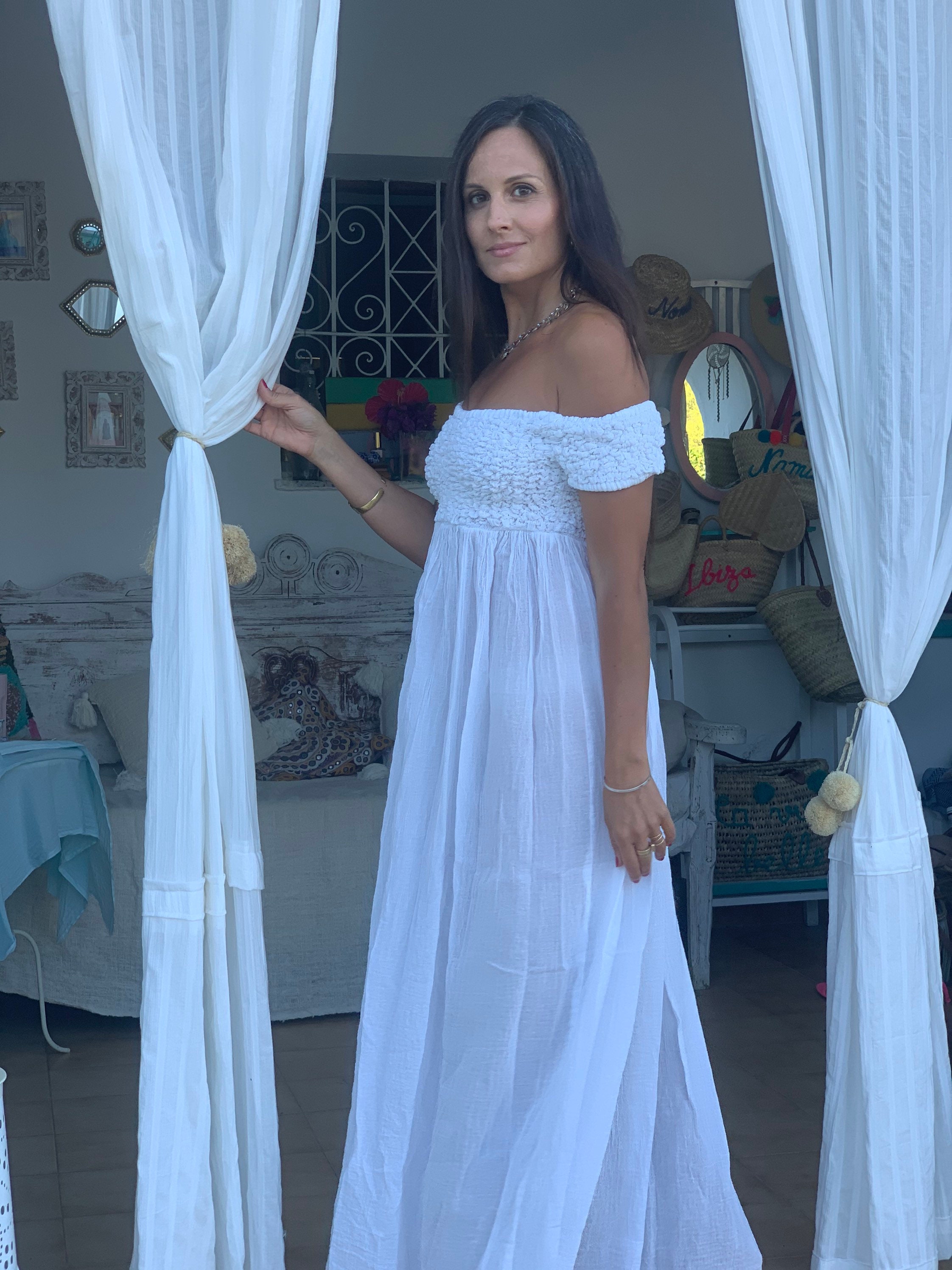 Vestido Ibicenco Largo Blanco