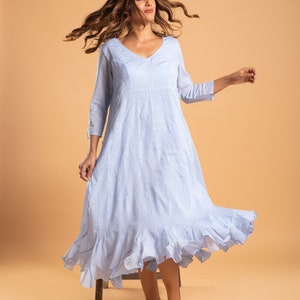 Handmade magical muslin cotton feminine dream dress image 4