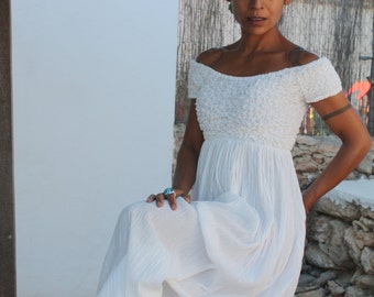 The long white Ibiza dress