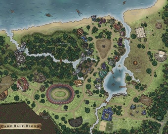 Camp Half-blood Map DIGITAL DOWNLOAD Percy Jackson Camp Map 