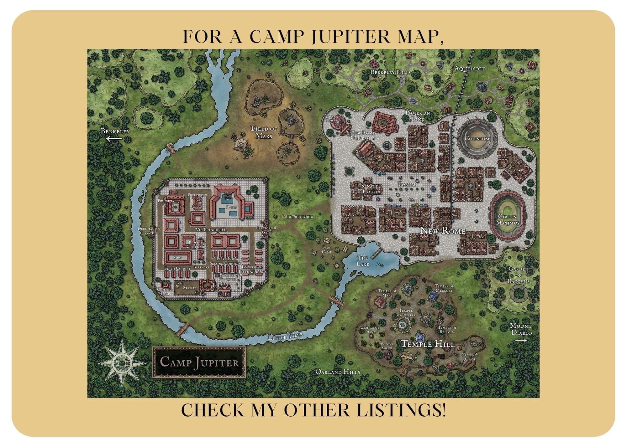 Map of Camp Half Blood Mouse Pad for Sale by Nakamoto99