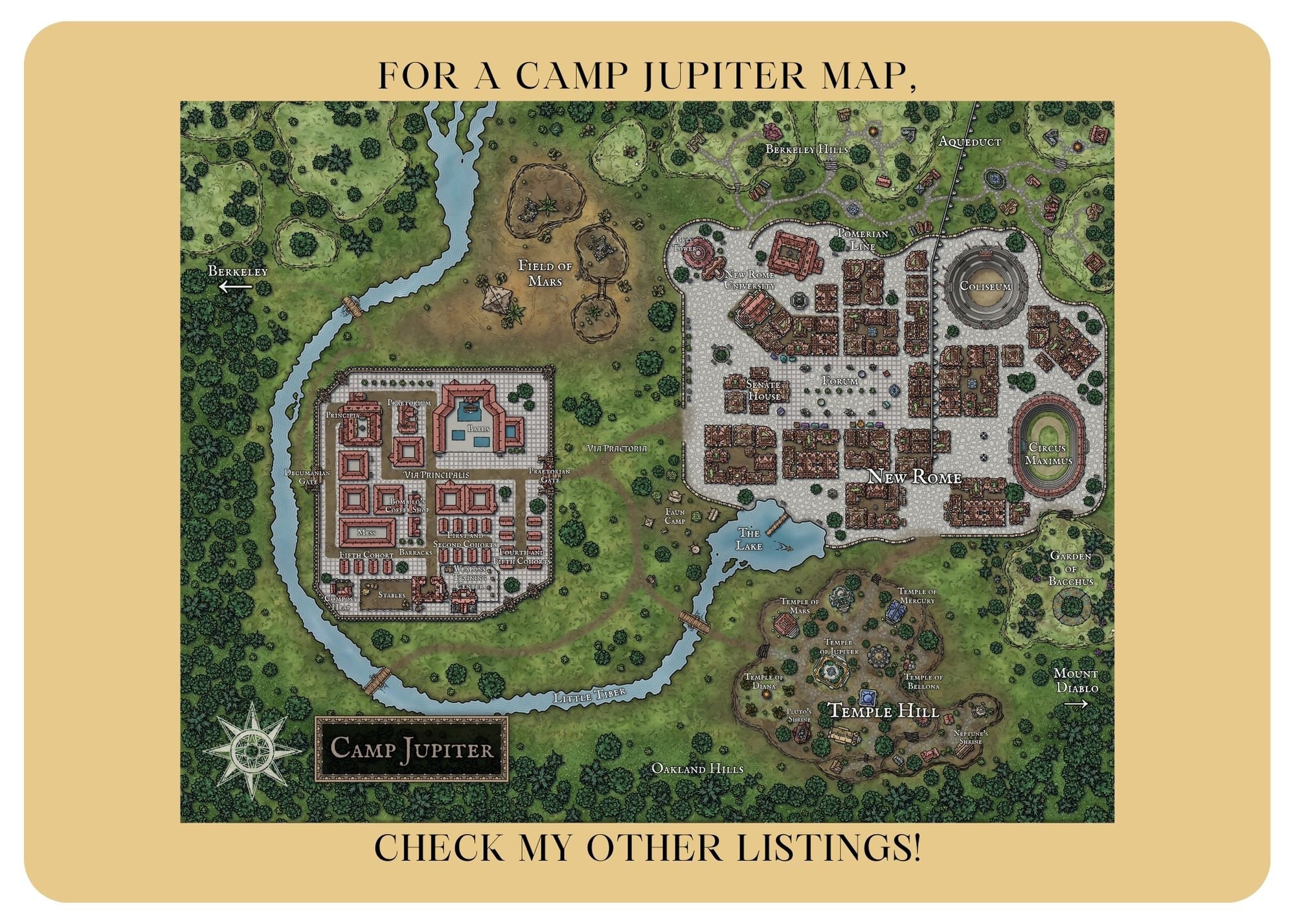 Map of Camp Half Blood Tapestry for Sale by Nakamoto99